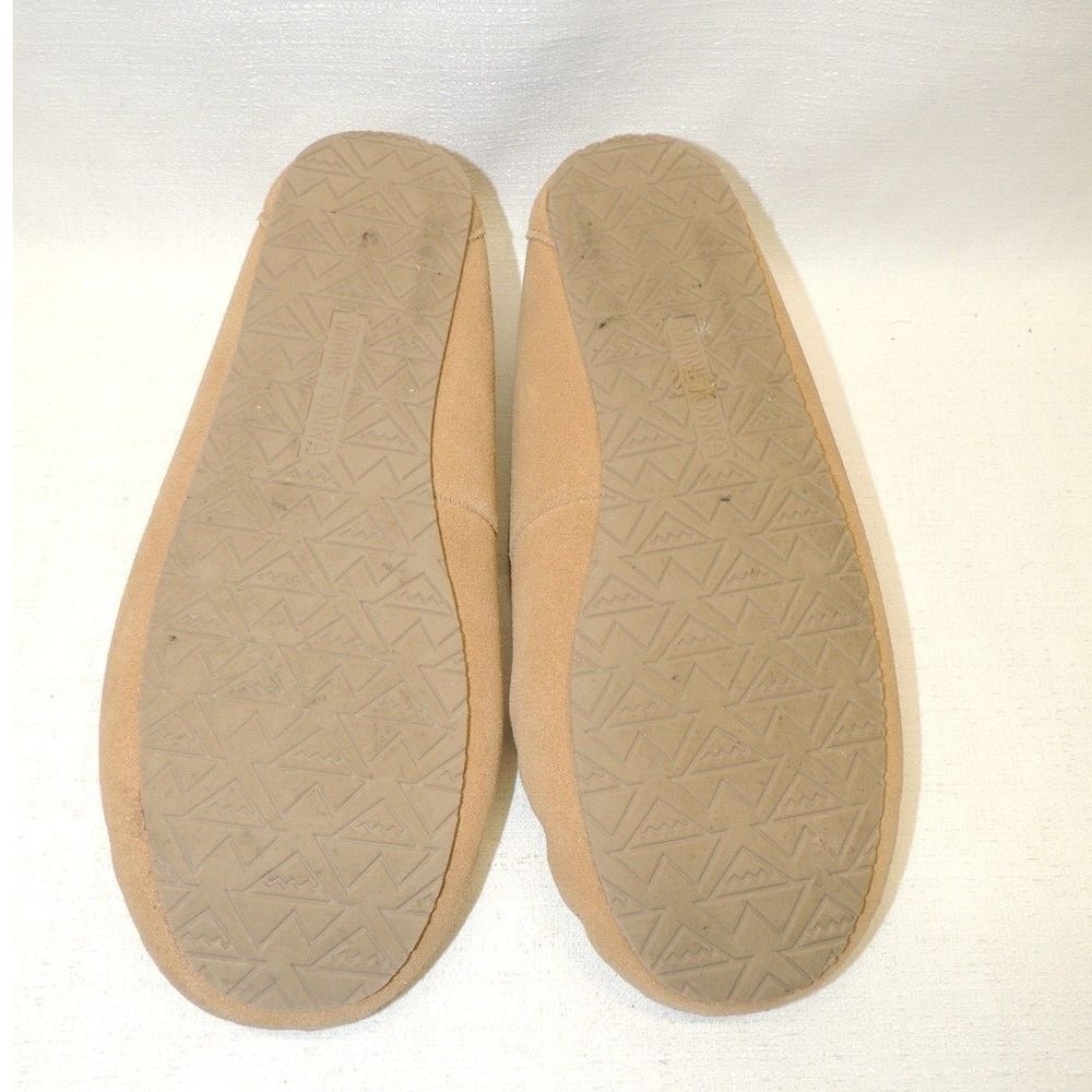 Minnetonka Cally Moccasin Slipper Womens 10 Tan Suede Faux Fur Cabin Boho Cozy - Picture 3 of 5